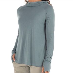 Freefly Women's Bamboo Weekender Hoodie - Blue size S